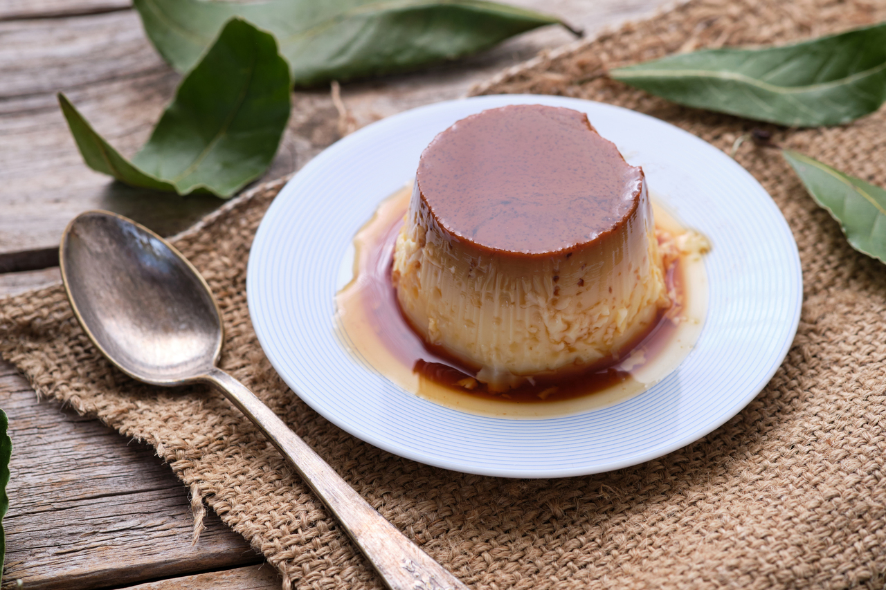 Flan dessert on a rustic wooden table 2026 01 07 00 27 42 utc 1